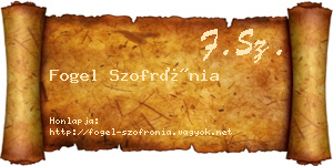 Fogel Szofrónia névjegykártya